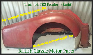 Triumph TR3A Rear Fender & Inner Quarter Panel Right 11-136-T & 11-142
