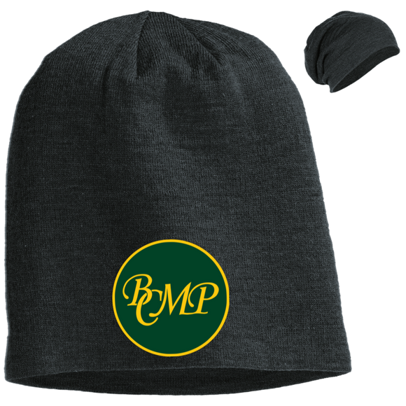 BCMP Slouch Beanie - Charcoal Heather with Embroidered Logo