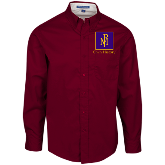 PVM 'Own History' Embroidered Men's LS Dress Shirt